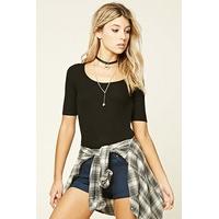 Ribbed Knit Back Cutout Top