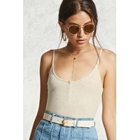 Ribbed Henley Bodysuit