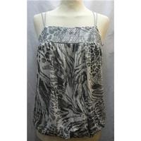 river island top with gems and string straps river island size 10 grey ...