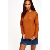 ribbed dip hem knit jumper