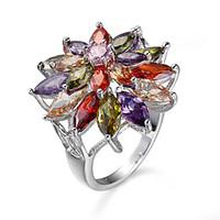 Ring AAA Cubic Zirconia Fashion Colorful Zircon Cubic Zirconia Alloy White Assorted Color Jewelry For Casual 1pc