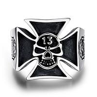 Ring Jewelry Steel Cross Skull / Skeleton Punk Fashion Silver Jewelry Casual 1pc