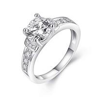 Ring Zircon Cubic Zirconia Copper Silver Plated Simulated Diamond Fashion Silver Jewelry Daily Casual 1pc
