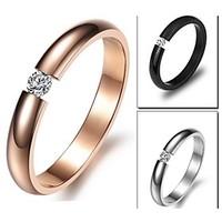 Ring Birthstones Wedding / Party / Daily / Casual Jewelry Titanium Steel Women Band Rings5 / 6 / 7 / 8 Silver