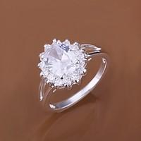 Ring Wedding / Party / Daily / Casual Jewelry Silver Plated Women Statement Rings 1pc, 7 / 8 Silver