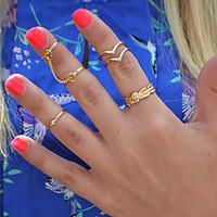 ring daily jewelry alloy women midi rings 1set 8 gold silver