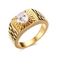 Ring Wedding / Party / Daily / Casual / Sports Jewelry Zircon / Gold Plated Men 1pc, 7 / 8 / 9 / 10 / 11 / 12 Gold Christmas Gifts