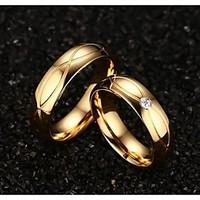 Ring Wedding / Party / Daily / Casual / Sports Jewelry Titanium Steel / Gold Plated Couples Statement Rings 1 pair, 5 / 6 / 7 / 8 / 9 / 10