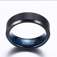 Ring Fashion Daily / Casual Jewelry Tungsten Steel Men Band Rings 1pc, 7 / 8 / 9 / 10 / 11 / 12 Black / Blue