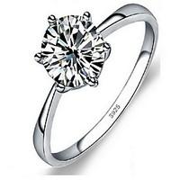 ring jewelry sterling silver simulated diamond simple style fashion si ...