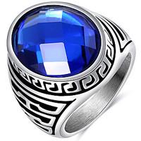 Ring Acrylic Wedding Party Daily Casual Jewelry Acrylic Titanium Steel Men Ring Size 7 8 9 10 Cameo Blue Punk Stainless Steel