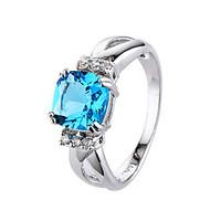 Ring AAA Cubic Zirconia Zircon Cubic Zirconia Simple Style Fashion Blue Light Blue Jewelry Wedding Party Halloween Daily Sports 1pc
