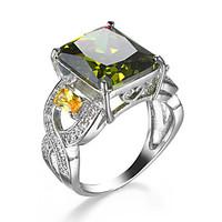 ring aaa cubic zirconia zircon cubic zirconia alloy green jewelry wedd ...