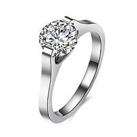 Ring AAA Cubic Zirconia Stainless Steel Zircon Titanium Steel Simulated Diamond Fashion Silver Jewelry Daily Casual 1pc