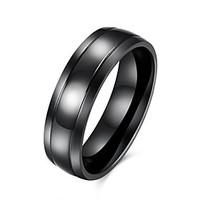 Ring Party Daily Casual Sports Jewelry Stainless Steel Titanium Steel Men Ring 1pc, 7 8 9 10 Black