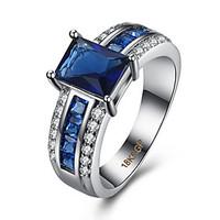 Ring AAA Cubic Zirconia Zircon Copper Titanium Steel Simulated Diamond Blue Jewelry Daily Casual 1pc