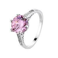 Ring Zircon Cubic Zirconia Steel Fashion Black Rose Pink Jewelry Daily 1pc