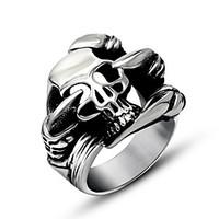 ring hip hop titanium steel irregular silver jewelry for daily 1pc