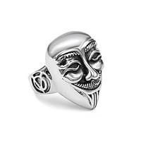 ring punk titanium steel irregular silver jewelry for daily 1pc