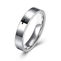 Ring Stainless Steel Titanium Steel Cross Silver Jewelry Daily Casual 1pc