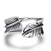 Ring Jewelry Steel Feather Silver Jewelry Casual 1pc