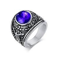 Ring Bohemian Steel Round Black Purple Red Jewelry For Daily 1pc