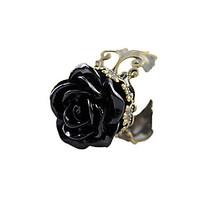 Ring Daily Jewelry Alloy Acrylic Women Statement Rings 1pc, Adjustable Black