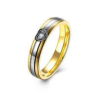 Ring AAA Cubic Zirconia Stainless Steel Zircon Titanium Steel Simulated Diamond Golden Jewelry Daily Casual 1pc