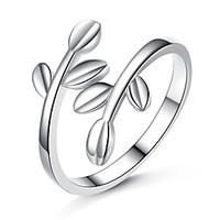 ring unique design platinum plated leaf silver jewelry for wedding par ...