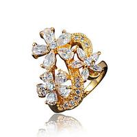 ring aaa cubic zirconia gold plated 18k gold gold white jewelry weddin ...