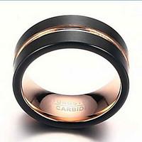 Ring Fashion Daily / Casual Jewelry Tungsten Steel Men Band Rings 1pc, 7 / 8 / 9 / 10 / 11 / 12 Gold / Black