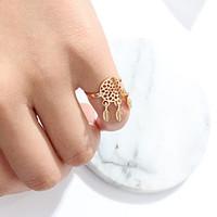 Ring Jewelry Unique Design Dreamcatcher Alloy Leaf Silver Gold Jewelry For Party Special Occasion Halloween Anniversary Birthday Congratulations