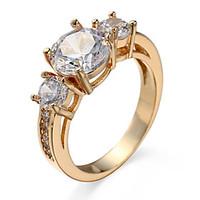 Ring AAA Cubic Zirconia Zircon Cubic Zirconia Alloy Gold Silver Jewelry Casual 1pc