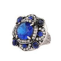 Ring Crystal Crystal Resin Rhinestone Alloy Fashion Blue Dark Red Assorted Color Jewelry Wedding Party Daily Casual 1pc