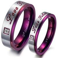 Ring Party / Daily / Casual Jewelry Titanium Steel Women Couple Rings / Midi Rings5 / 6 / 7 / 8 / 9 / 10 / 11 / 12 Purple