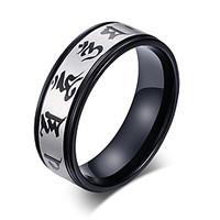 Ring Circle Steel Circle Black Jewelry For Daily 1pc