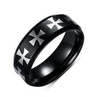 ring circle steel round black jewelry for daily 1pc