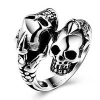 Ring Fashion Party Jewelry Steel Women Statement Rings 1pc, One Size Black Christmas Gifts