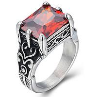 Ring Statement Rings Acrylic Euramerican Fashion Punk Hip-Hop Personalized Rock Resin Titanium Steel Square Jewelry For Men