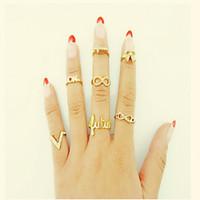 ring adjustable party daily casual jewelry alloy women midi rings 1set ...