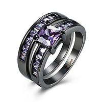 Ring AAA Cubic Zirconia Zircon Copper Titanium Steel Tungsten Steel Simulated Diamond Purple Jewelry Daily Casual 1pc