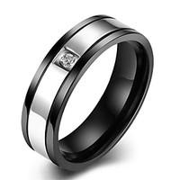 Ring Stainless Steel Zircon Jewelry Unique Design Fashion Black Jewelry Wedding Party Daily Casual Sports 1pc