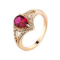 Ring Emerald AAA Cubic Zirconia Zircon Cubic Zirconia Gold Plated White Red Green Blue Jewelry Casual 1pc