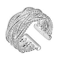 Ring Daily Casual Jewelry Copper Silver Plated Ring 1pc, Adjustable Silver
