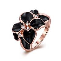 Ring Daily Casual Jewelry Alloy Zircon Rose Gold Plated Ring 1pc, 8 Rose Gold