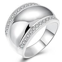Ring Party / Daily / Casual Jewelry Silver Plated Women Statement Rings 1pc, 8 / 9 / 10 Silver
