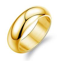 Ring Wedding / Party / Daily / Casual / Sports Jewelry Titanium Steel / Gold Plated Men Band Rings 1pc, 7 / 8 / 9 / 10 / 11 / 12Gold /
