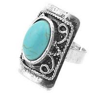 Ring Daily Casual Jewelry Alloy Turquoise Ring 1pc, Adjustable Green