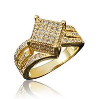 Ring AAA Cubic Zirconia Gold Plated 18K gold Gold White Jewelry Wedding Party Daily Casual 1pc
