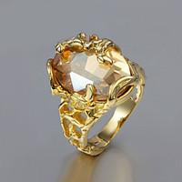 Ring Wedding / Party / Daily / Casual Jewelry Cubic Zirconia / Gold Plated Women Band Rings 1pc, 6 / 7 / 8 / 9 Gold